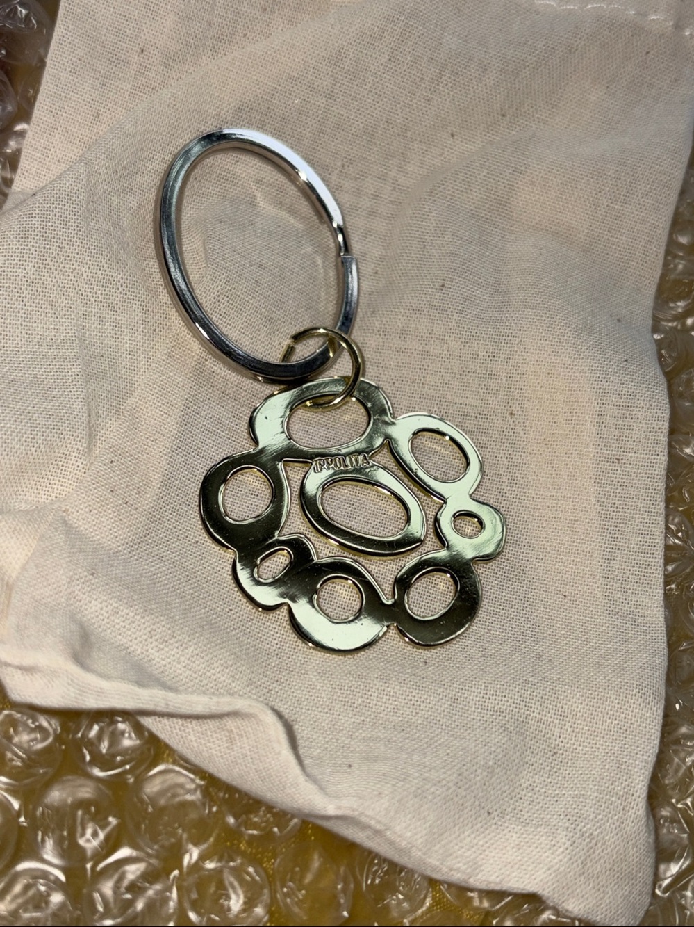 Ippolita Gold Floral Cutout Keyring